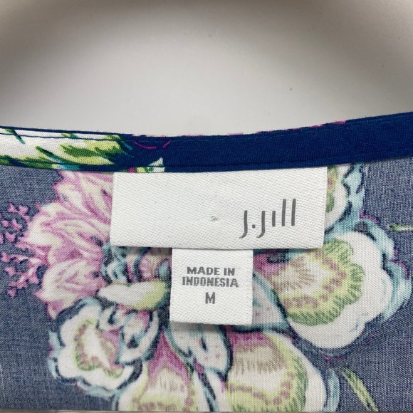 J. JILL Floral Drapey Color Block Tank Top M - Picture 4 of 5